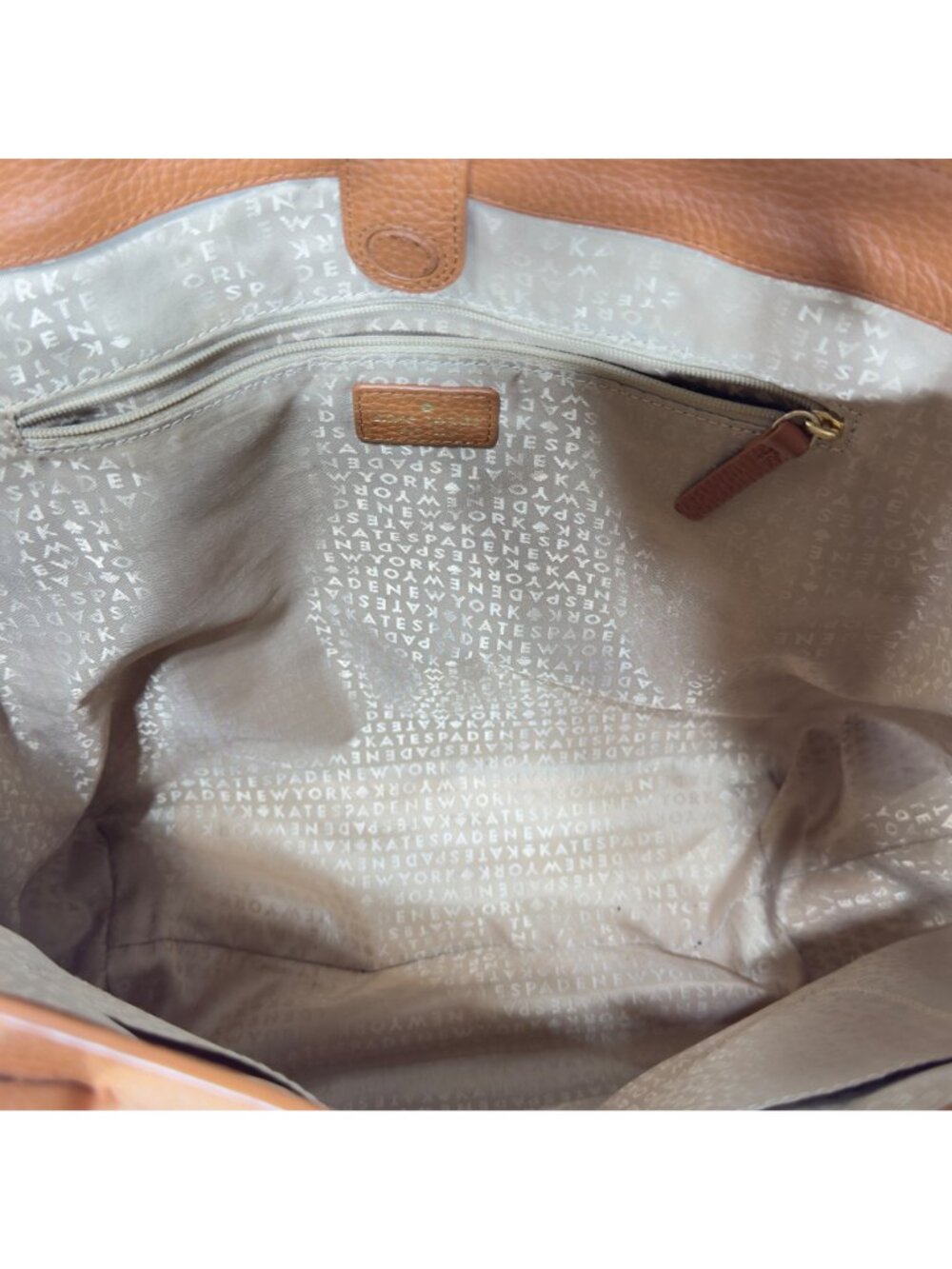 KATE SPADE New York Sheffield Dorma Brown Leather Tote White/Black Trim Detail - Picture 8 of 13
